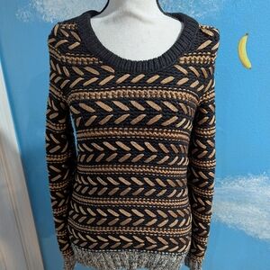 rag & bone Black and Tan Knit Sweater